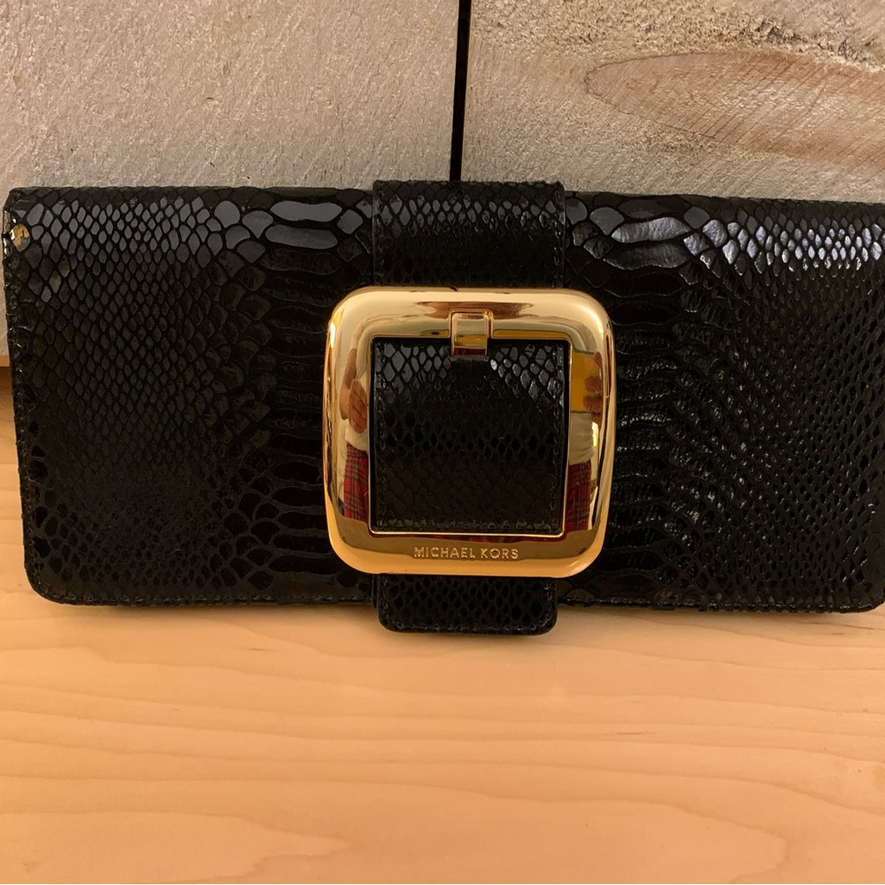 Michael Kors Black Python Print Wallet - image 1
